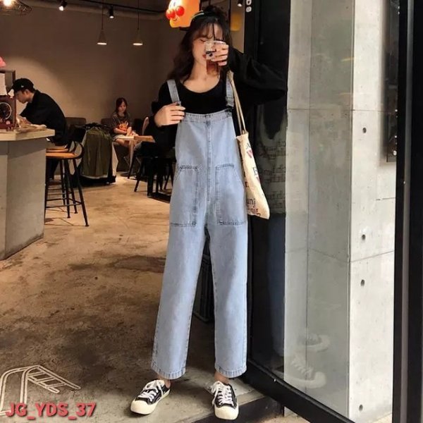  Yếm Quần Dài Màu Xanh Nhạt JG_YQD - Màu sắc Xanh Size L