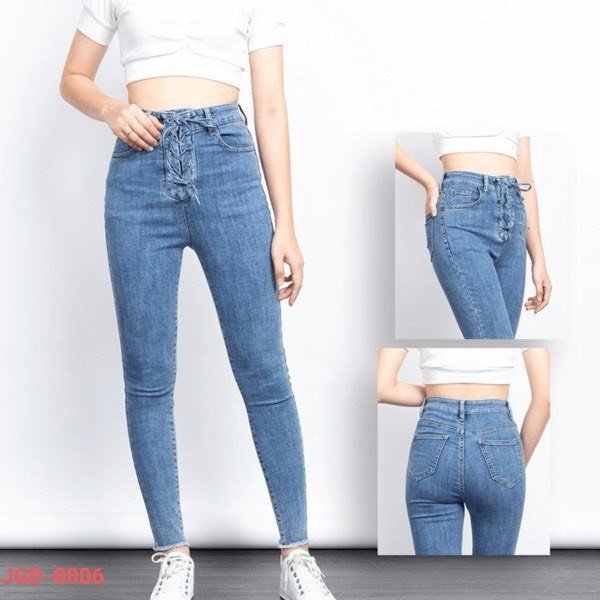  Jean Dài Nữ Kiểu Cột Dây JG_0006 - Màu sắc Xanh  Size 26