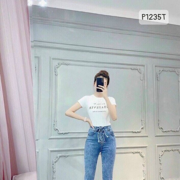  Jean Dài Nữ Kiểu Cột Dây JG_0006 - Màu sắc Xanh  Size 27