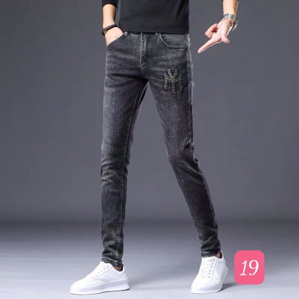  Dài nam thêu xám đen _ JG_19 - Màu sắc Xanh  Size 28