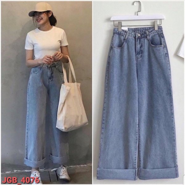  Quần Jean Baggy Suông Xanh_ JG_4076 - Màu sắc xanh Size L