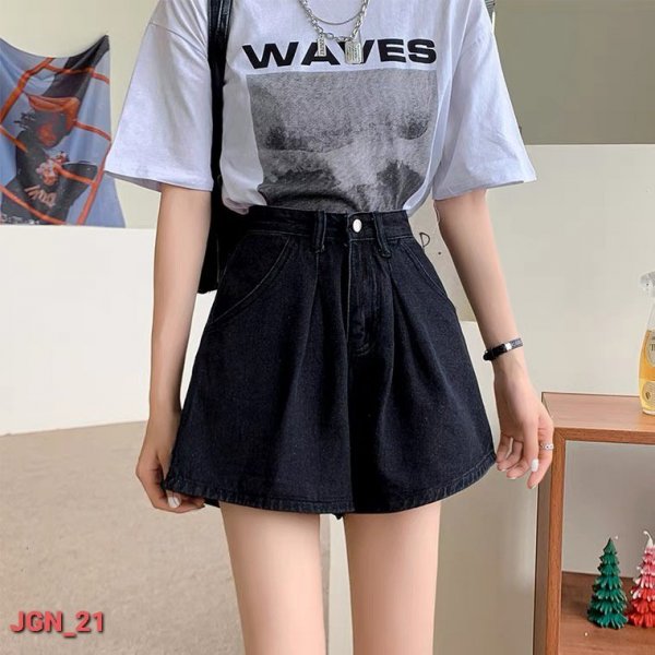  Quần Jean Ngố Short Nữ 2 màu đen JG_21, xanh JG_23 - Màu sắc Xanh  Size M