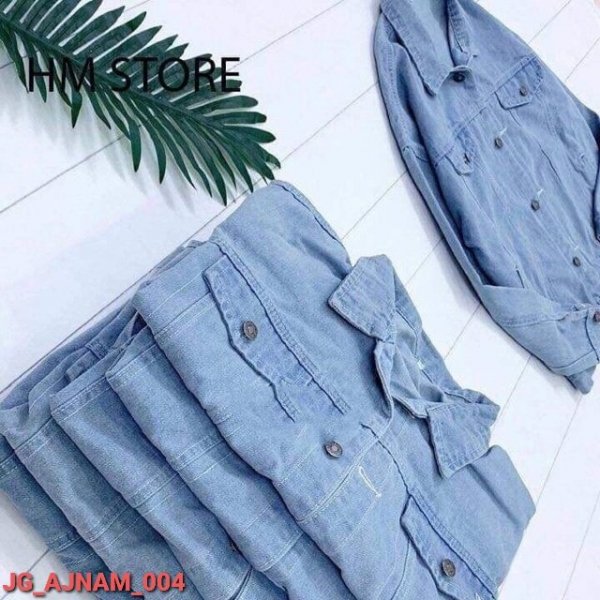  Áo Khoác Jean Nam Trơn Xanh Nhạt JG_AKJXN - Màu sắc Xanh  Size XL