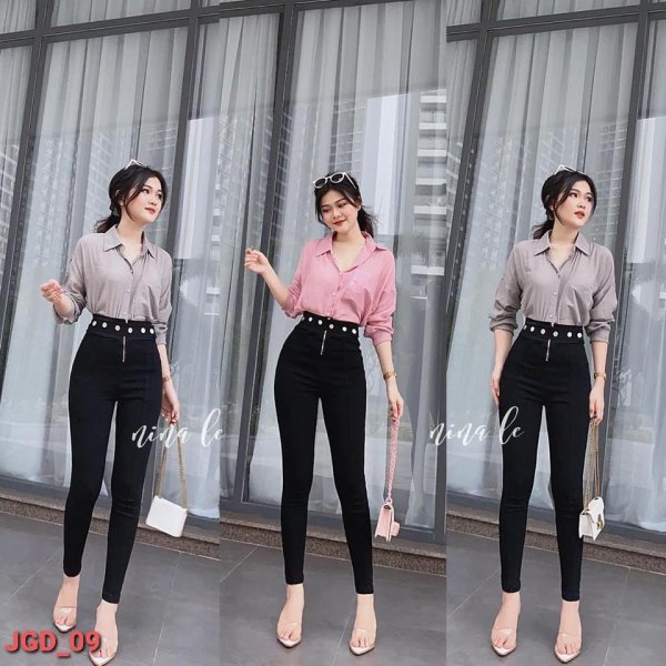  Dài nữ lưng kiểu ,dây kéo_JGD09 - Màu sắc Đen Size 27