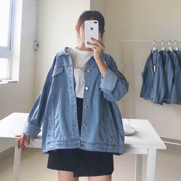  Áo Khoác Jean Nam Trơn Xanh Nhạt JG_AKJXN - Màu sắc Xanh  Size XL