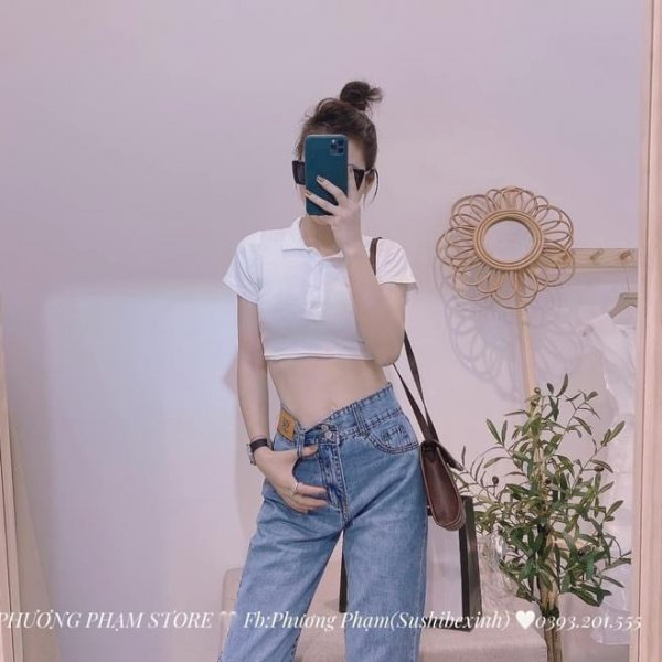  Baggy 2 nút_2072 - Màu sắc Xanh Size S