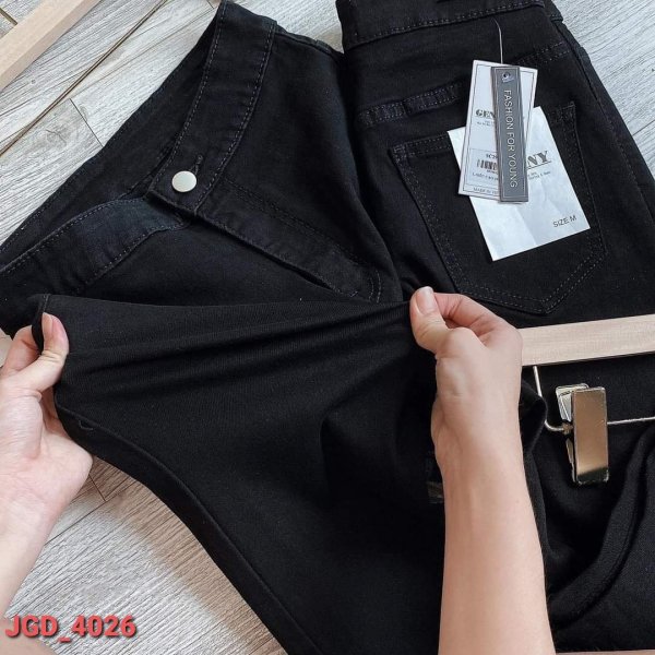  Quần Jean Dài Đen Nữ Không túi JG_4026 - Màu sắc Đen Size 27