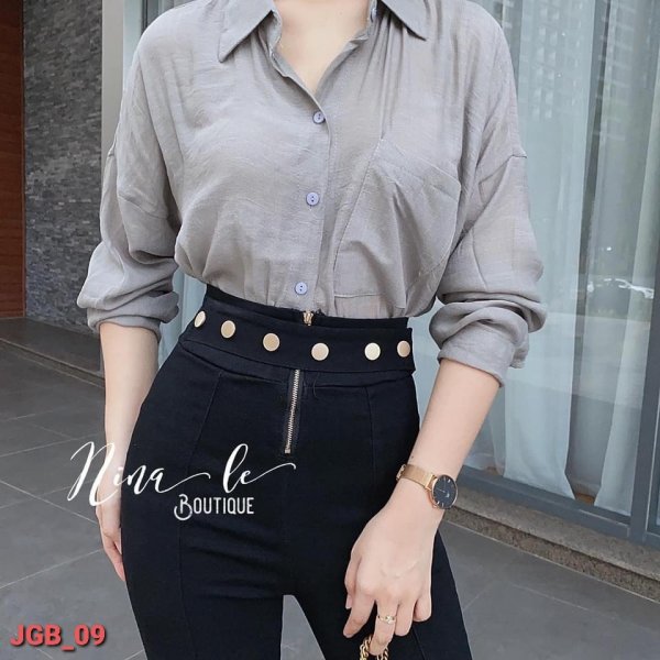  Dài nữ lưng kiểu ,dây kéo_JGD09 - Màu sắc Đen Size 30