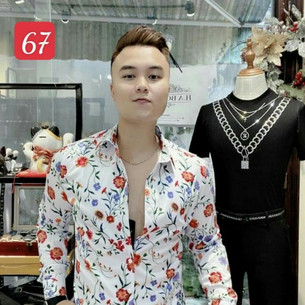  Áo Sơ Mi Trắng Bông Hoa - Màu sắc Trắng Size XL