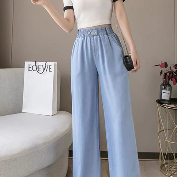  Baggy jean xuông nơ  JG_SN - Màu sắc XANH NHẠT Size M